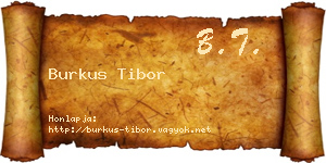 Burkus Tibor névjegykártya